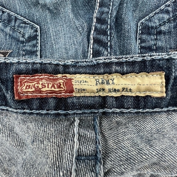 Big Star Remy Low Rise Fit Wide Leg Frayed Hem Denim Jeans Size 27 Women’s - Picture 4 of 7